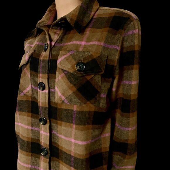 NWOT Steve Madden Shacket Women's M Casual Relaxed Fit Buffalo Plaid Outdoors - Picture 2 of 12